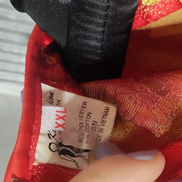 Kim fashion vintage XXL oriental cheongsam embroidered slit dress with neckline - Picture 6 of 9